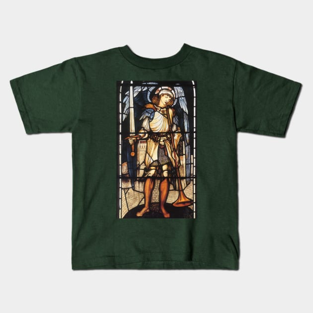 Saint Michael by Sir Edward Coley Burne-Jones Kids T-Shirt by MasterpieceCafe